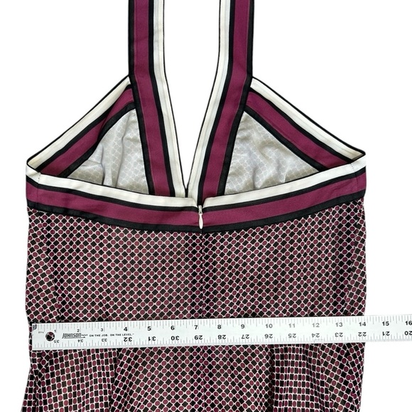 Michael MICHAEL KORS Halter Dress sz S Lined Chiffon Purple Handkerchief Hem - Picture 7 of 10